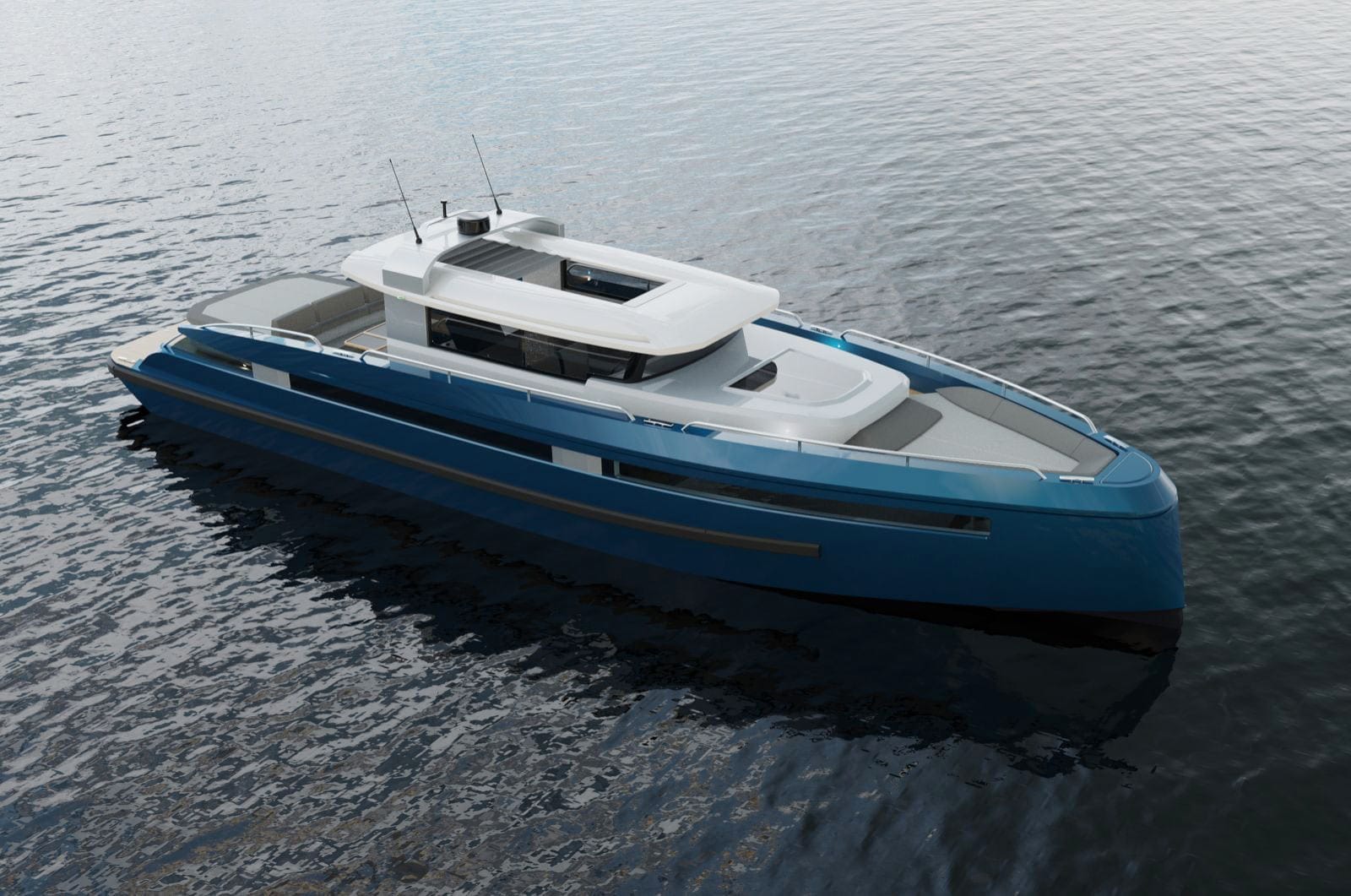 Rigid inflatable boat turning at speed